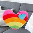 thumbnail image 2 of Versatility Creative Rainbow Love Cushion Sofa Pillow Cloud Heart Shape Couple Fluffy Cushion Plush Heart Pillow Plush Toy Soft Rainbow Star Shaped Throw Pillow Gifts,, 2 of 5