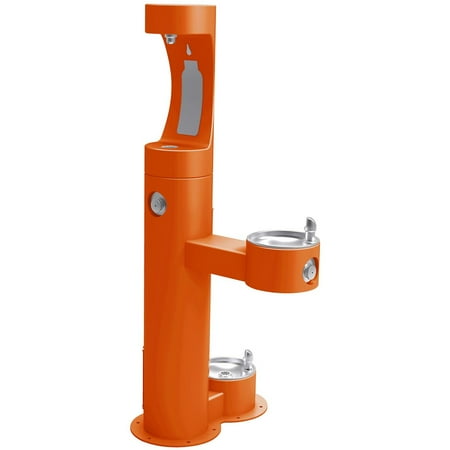 Elkay Lk4420bf1udbfrk Ezh20 26" Floor Mounted Outdoor Bi-Level Bottle Filler Combo Station