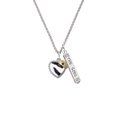 thumbnail image 2 of Delight Jewelry Zebra Print Heart with Nurse Hat Silvertone Hope Anchors the Soul Bar Charm Necklace, 23", 2 of 4