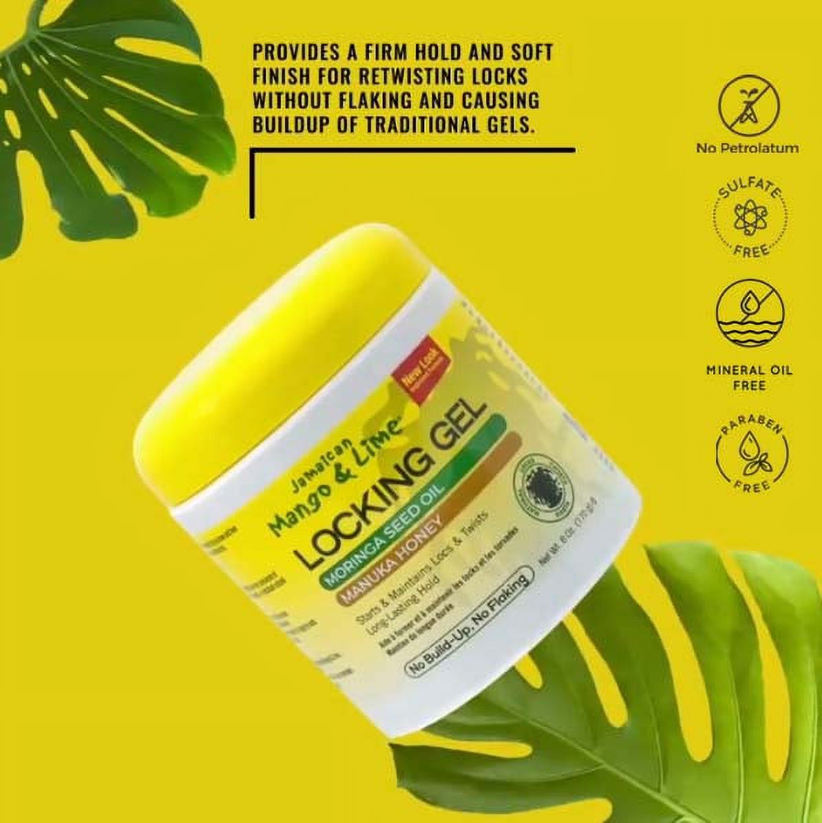 Jamaican Mango & Lime Frizz Control Jar Hair Styling & Locking Gel, Unisex, 6 oz - image 2 of 6