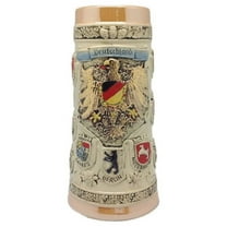 Oktoberfest Haus Multicolor Ceramic Germany Coat of Arms Beer Stein | 1.1 Liter