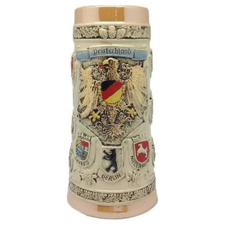 Oktoberfest Haus Multicolor Ceramic Germany Coat of Arms Beer Stein | 1.1 Liter