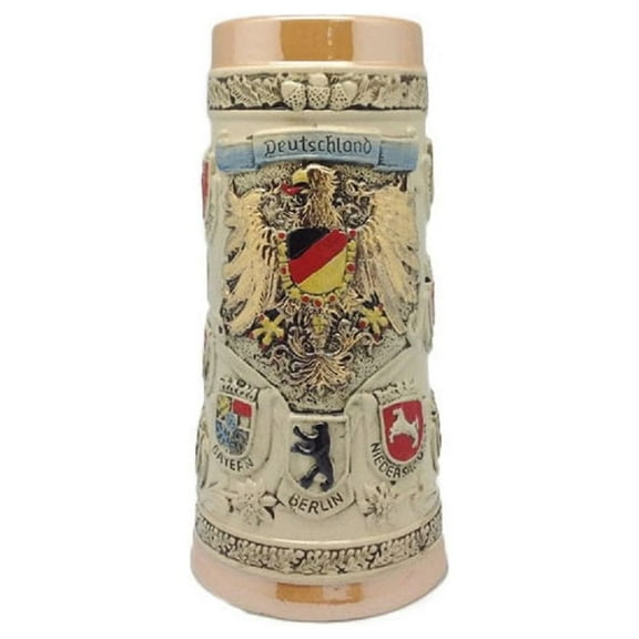 Oktoberfest Haus Multicolor Ceramic Germany Coat of Arms Beer Stein | 1.1 Liter