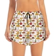 thumbnail image 4 of Lsque Mushroom Printed Women's Running Shorts with Liner Pockets,Elastic Quick Dry Workout Athletic Gym Yoga Shorts,Womens High Waist Shorts-Medium, 4 of 9