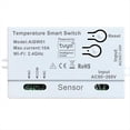 thumbnail image 4 of Tuya WiFi Temperature Switch Sensor 2.4G WiFi Temperature Switch Sensor Smart Switch with 2M Temperature Probe,1 x Temperature Switch Sensor,White, 4 of 10