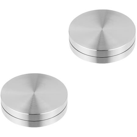 

2 Pcs Turntable Monitor Stands Rotating Tray Base Aluminum Alloy Dining