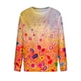 thumbnail image 4 of Qertyioot Hauts de Mode pour Femmes, Chandail en Molleton Imprimé à Manches Courtes et Col Rond, 4 of 5
