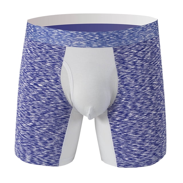 zbxnLI Men's Boxer Briefs Stretch Long Leg Compression Underwear Breathable Comfort Soft Underpants with Fly