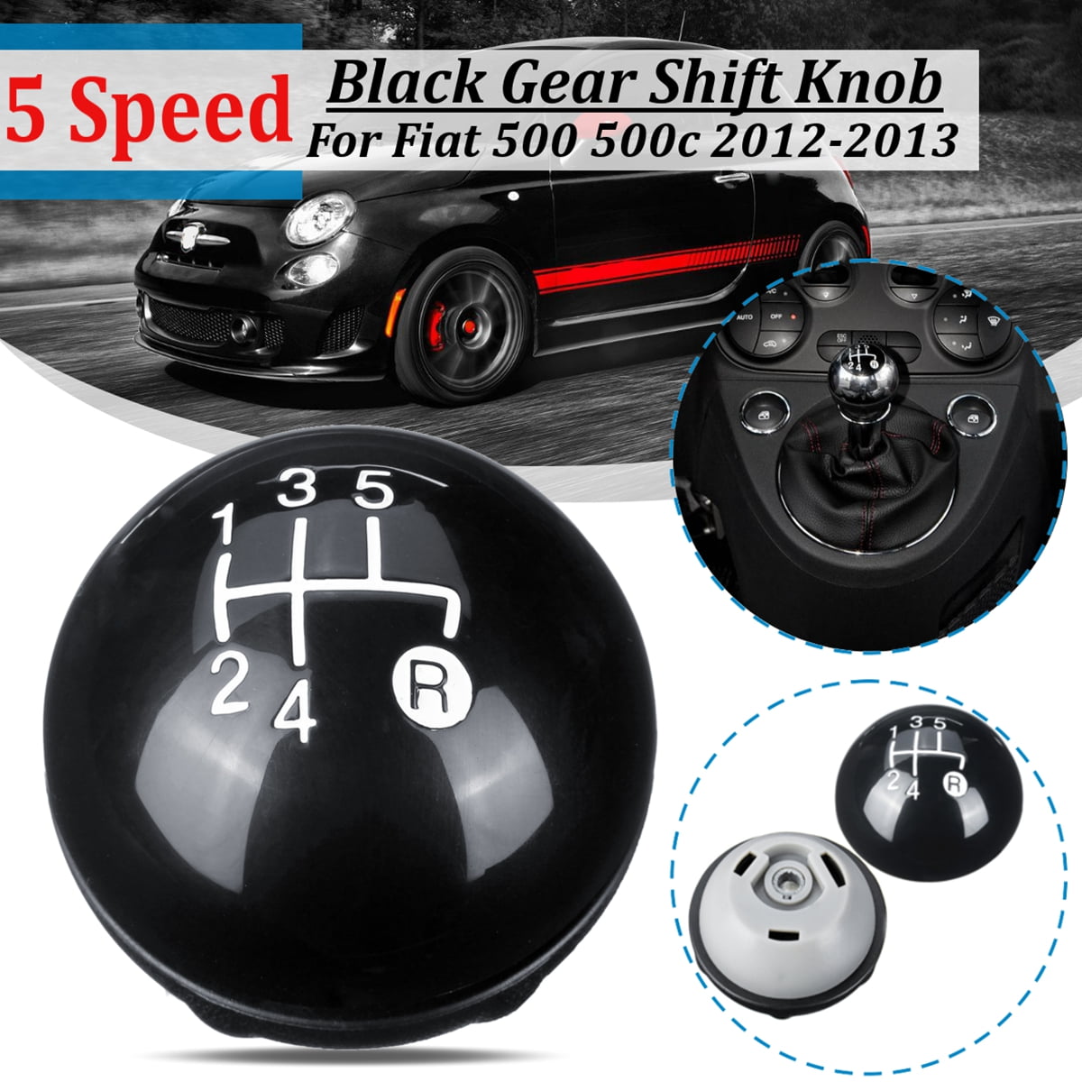 5 Speed Black Gear Shift Knob Kit For Fiat 500 500c 2012 2013 55344048 Walmart Canada 5 Speed Black Gear Shift Knob Kit For Fiat 500 500c 2012 2013 55344048 Walmart Canada