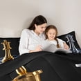 thumbnail image 5 of jejeloiu Chess Games Twin Comforter Sets,Gold Black Bedding Set For Boys Kids Reversible 2 Pieces, 5 of 8