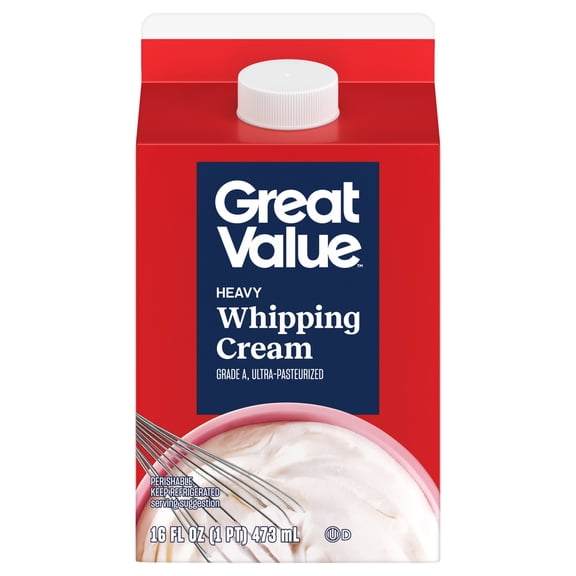 Great Value Heavy Whipping Cream, 16 oz Carton