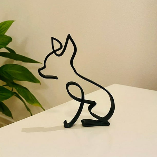 MOOSUP Metal Dog Minimalist Art Wall Sculpture, Abstract Metal Wire Geometric Dog Line Drawing Art Statue, Metal Dog Wall Decor Minimalist Living Room Wall Decor MOOSUP Metal Dog Minimalist Art Wall Sculpture, Abstract Metal Wire Geometric Dog Line Drawing Art Statue, Metal Dog Wall Decor Minimalist Living Room Wall Decor