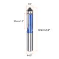 thumbnail image 2 of Uxcell Flush Trim Router Bit 1/2" Shank 1/2" Dia for Woodworking, Silver Blue, 2 of 7