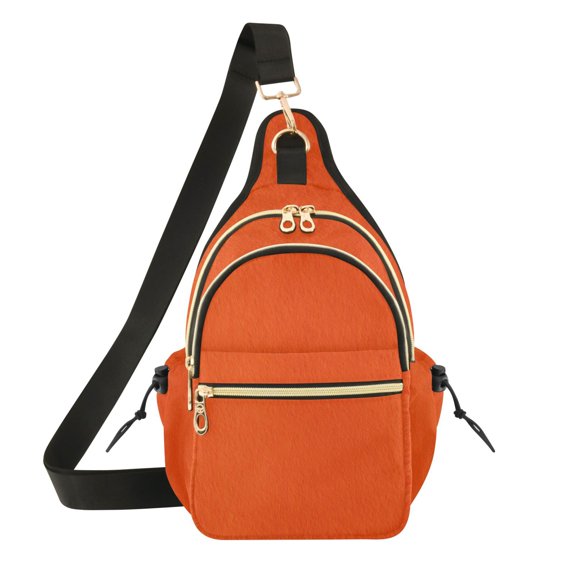Women Crossbody Bag Fashion Orange Background Printed Sling Bags Shoulder for Women