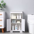 thumbnail image 3 of Double Door Double Compartment 80 High Storage Cabinet Free Standing Floor Storage Modern Bathroom Furniture Bookcase Shoe Storage Rack50x30x80cm, 3 of 8