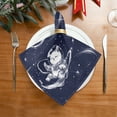 thumbnail image 2 of Qxltty Astronaut Cat Blue Stars Napkins 20×20in Perfect for Parties Dinners Weddings Cocktail Housewarming Cloth Napkins Set of 4, 2 of 8