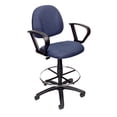 thumbnail image 1 of Boss Office Contoured Comfort Fabric Drafting Stool with Loop Arms in Blue, 1 of 8