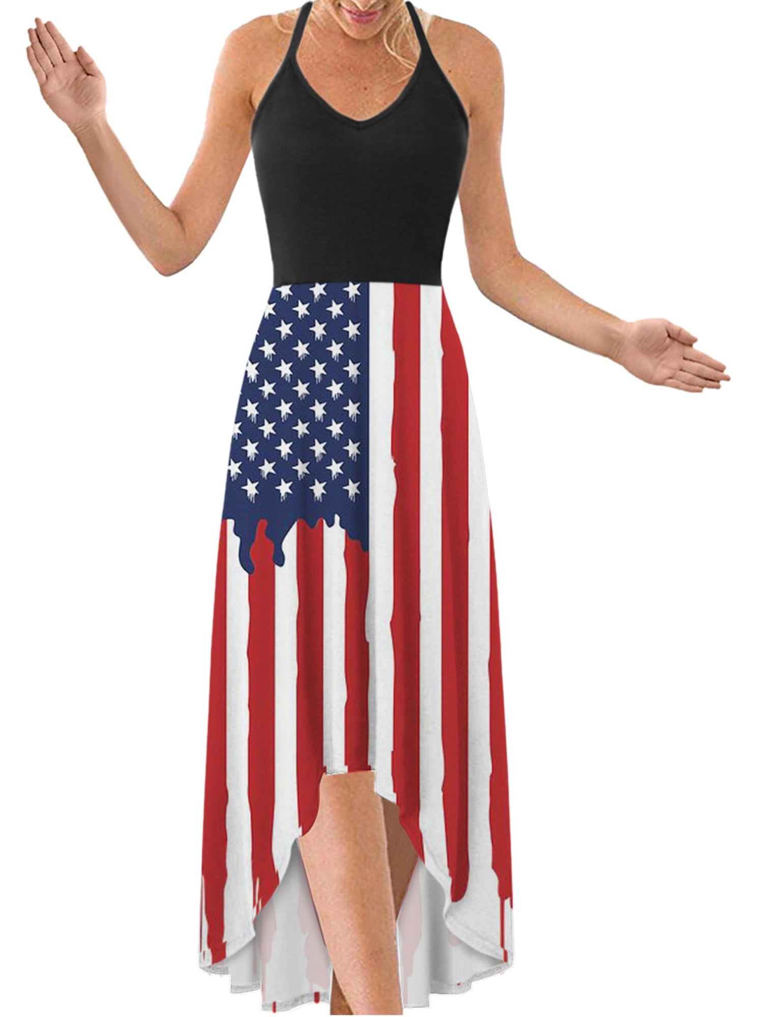 Independence Day Dress With Suspenders And Buttons