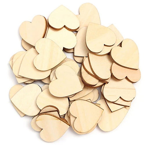 Details about   10xSimple Painted Hanging Wooden Heart Shapes Plaque Wood Chips Sign Decors 
