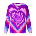 thumbnail image 4 of FAIWAD Women Tie-Dye Sweatshirt Long Sleeve Round Neck Pullover Tops Trendy Color Block Loose Sweatshirts, 4 of 4