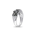 thumbnail image 3 of Gem & Harmony 1/6 Carat (Ctw) Black & White Diamond Ring Band in Sterling Silver for Women, 3 of 7