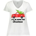 thumbnail image 3 of Inktastic I'll Be Home for Christmas Truck with Tree Women's Plus Size V-Neck T-Shirt, 3 of 5