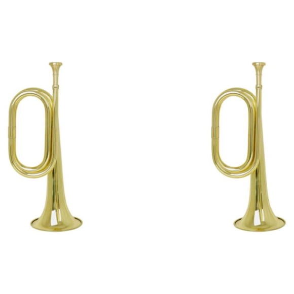 Soidarity Trompeta de caballería, juguete de aprendizaje temprano de cobre, instrumento de música, desarrollo intelectual, juguetes vocales, Oro 2piezas