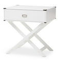 thumbnail image 1 of Baxton Studio Table d'Appoint en Bois Blanc Curtice à 1 Tiroir, 1 of 6