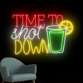 thumbnail image 3 of Handmadetneonsign Time To Shot Down Neon Sign, Tequila Bar Wall Art Decor, Cocktails Bar Pub Wall Decor, 3 of 5