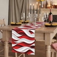 thumbnail image 2 of Table Runners 72 Inches Long Dress Scarves, Red White Moire Farmhouse Kitchen Table Runner, Coffee Tablerunners, Modern Abstract Art 16x72 Inch, 2 of 9