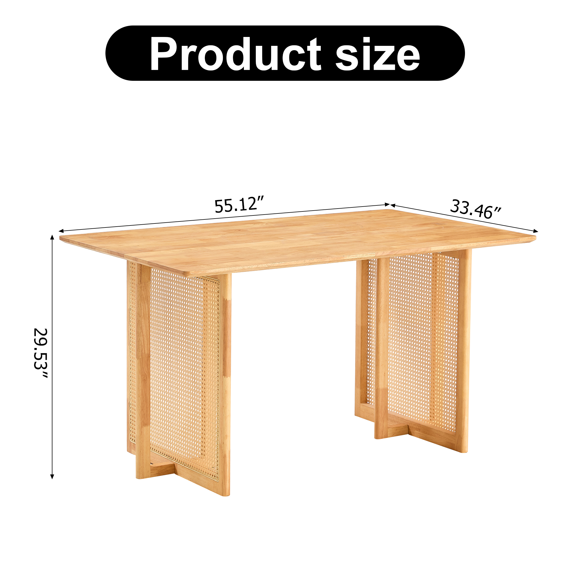 Kadyn Wooden Dining Table, Dining Room Table for Office, Kitchen Dining Table for Dining Room, Oak