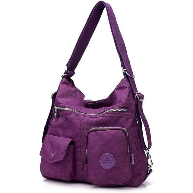 LHSHID Women’s Shoulder Bag Backpack Nylon Handbag Waterproof Tote Bag for Work