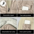 thumbnail image 4 of Women Winter Jackets Detachable Faux Fur Collar Hooded Front Zip Button Long Outwear Thermal Stylish Coat With Pockets (3XL, Khaki), 4 of 8