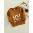 thumbnail image 3 of Franhais Infant Casual Pullovers, Long Sleeve Round Neck Letter Print Ribbed Cuffs Sweatshirts, 3 of 8
