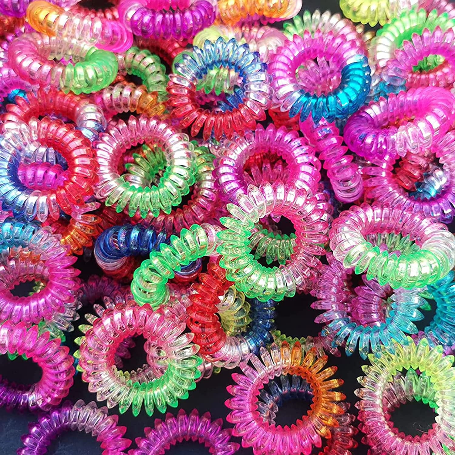 40 Pcs Hair Ties Spiral for Women Plastic Hair Ties Coil Hair Ties for