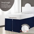 thumbnail image 4 of CCNY Dorm Room Bed Skirt Pleated Pattern 100% Microfiber Navy Blue Full XL 36" Drop Length Dorm Bed Skirts, 4 of 6