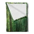 thumbnail image 2 of Forest Soft Flannel Fleece Throw Blanket, Nature Picturesque Jungle on the Mountains Trees, Cozy Plush for Indoor and Outdoor Use, 70" x 90", Tan Olive Green, by Ambesonne, 2 of 5