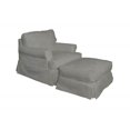thumbnail image 1 of Sunset Trading Horizon T-Cushion Chair &amp; Ottoman Slipcover Set - Gray, 1 of 1
