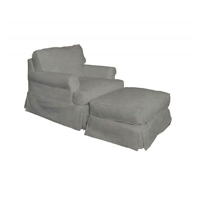 Sunset Trading Horizon T-Cushion Chair & Ottoman Slipcover Set - Gray