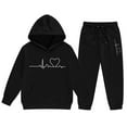 thumbnail image 3 of WOYY Tracksuit for Toddler Girls Casual Graphic Hoodie Pants Outfits, Sizes 3-4T, 3 of 3