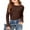 CF06_Brown, variant on Dwellite Long Sleeve Shirts for Girls Fashion Crewneck Slim Fit Tops Ribbed Knit Casual Solid Color Tee Shirt Army Green 170