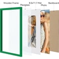 thumbnail image 2 of Vittanly A3 Picture Frame, Engineered Wood with Shatter Resistant Plexiglass, Display Pictures 8.3x11.7 with Mat or 11.7x16.5 without Mat, Poster Frame for Wall Display, Green, 1 Pack, 2 of 6