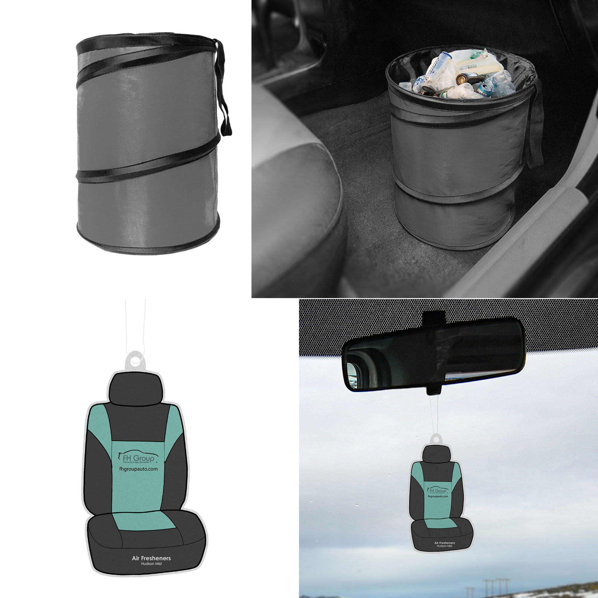 FH Group Large Collapsible Trash Can with Bonus Air Freshener