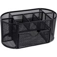 thumbnail image 1 of Caja de almacenamiento de escritorio con rejilla de hierro, gran capacidad, papelería para estudiantes, oficina en casa, portalápices multifunción, caja de almacenamiento de hierro negro, 1 of 5