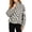 White, variant on Women Oversized Gingham Jacket Zip Up Stand Collar Casual Coat Spring Fall Clothes (Brown S)