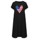 thumbnail image 4 of Vestido suelto informal de manga corta con bolsillo y cuello redondo con estampado del Día de la Independencia de algodón y lino de verano para mujer Fridja  qw3534, 4 of 4