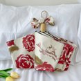 thumbnail image 3 of enjoywould Parapluie Pliant Compact de Voyage Protection UV Coupe-Vent Motif Rose Rétro Parapluie pour Extérieur, 3 of 8