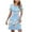 b-Blue Womens Summer Dress, variant on Sundresses for Women Casual Summer - Womens Casual Summer Beach Dresses Solid/Floral Crewneck Short Sleeve T-Shirt Dress Loose Swing Dress Aline Sundress