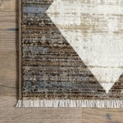 nuLOOM Meline Checkered Fringe Area Rug, 3' 3 x 5', Meline Beige