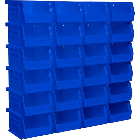 Akro-Mils Stackable Storage Bins, AkroBins 30210 Stacking Organizer, 5"x4"x3", Blue, 24-Pack